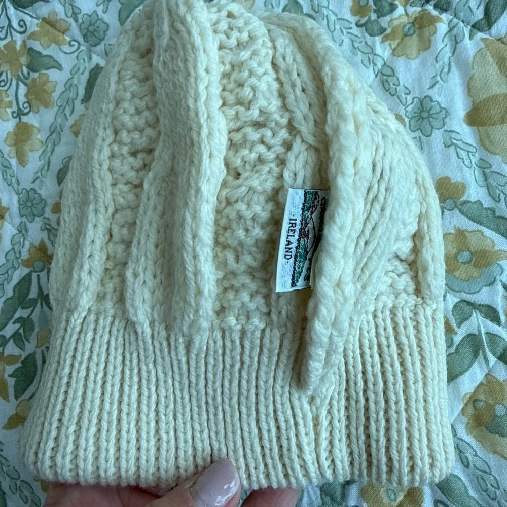 Aran Crafts Kid Sized Irish Wool Winter Hat Honeycomb pattern
